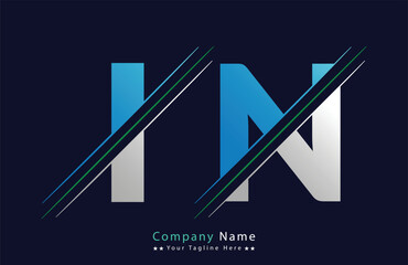 iN Letter Logo Template Illustration Design.
