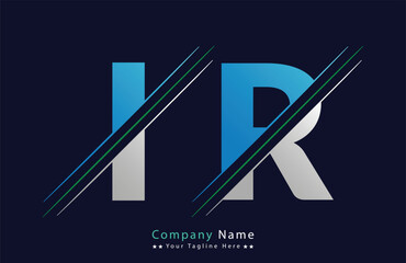 iR Letter logo design vector template.