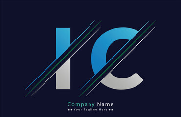 Abstract iC letter logo design template. Vector Logo Illustration.