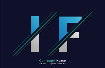 iF Letter logo design vector template.