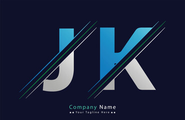 JK Letter Logo Template Illustration Design.