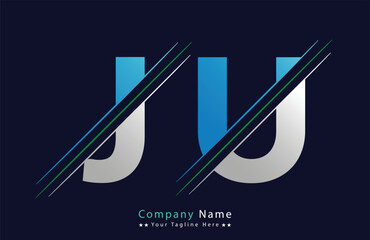 JU letter colorful logo in the circle. Vector Logo Illustration.