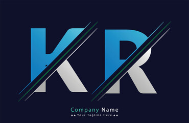KR Letter logo design vector template.