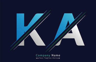 KA Letter logo design vector template.
