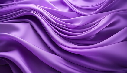 Obraz premium Flowing waves of lavender fabric create a soothing and abstract visual. The rich texture and soft lavender color evoke calmness and elegance. Soft focus adds a dreamy quality. 
