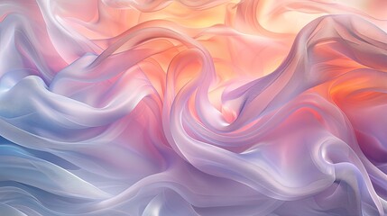 Obraz premium Soft silk, pastel palette, watercolor effect, fluid lines, delicate