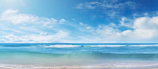Fototapeta premium The clear Sea landscape. Creative banner. Copyspace image