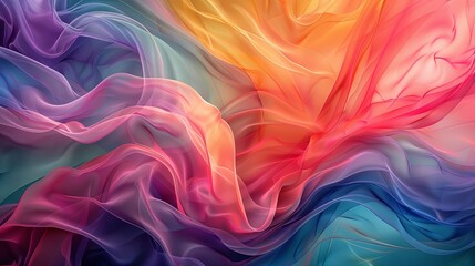 Obraz premium Silk folds, colorful pastels, digital painting, fluid lines, delicate
