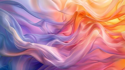 Obraz premium Silk folds, colorful pastels, digital painting, fluid lines, delicate
