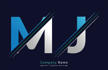MJ Letter logo design vector template.