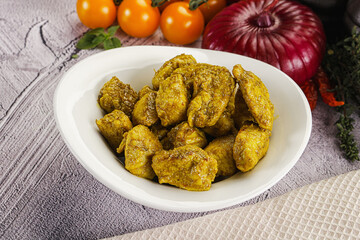 Indian cuisine curry chicken fillet
