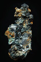 Rare Mineral Specimen Macro Photography on Black Background for Geology Enthusiasts and Collectors