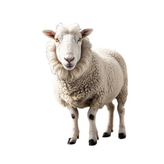 Fototapeta premium a white sheep isolated on transparent background cutout