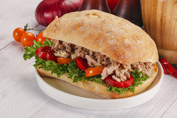 Ciabatta with canned tuna sandwich