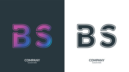 BS letter colorful logo in the circle. Vector design template elements for your application or corporate identity.