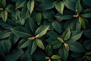 Close-up of vibrant green leaves with textured details, creating a refreshing and natural background perfect for design and nature themes.