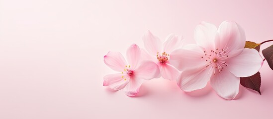 pink petal blossom flower. Creative banner. Copyspace image