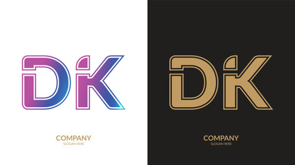 Letter DK logo design vector template.