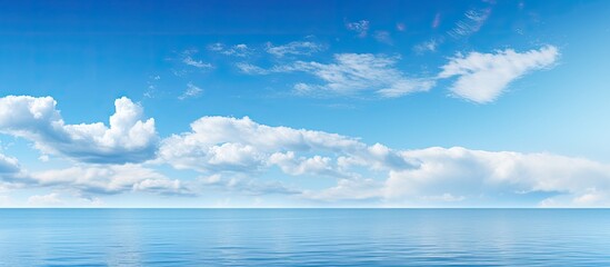 Obraz premium Blue peaceful horizon. Creative banner. Copyspace image