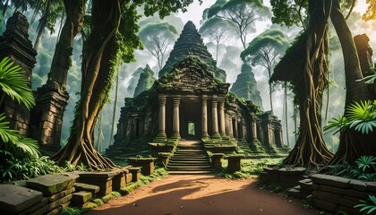 Fototapeta premium ancient ruins in the jungle