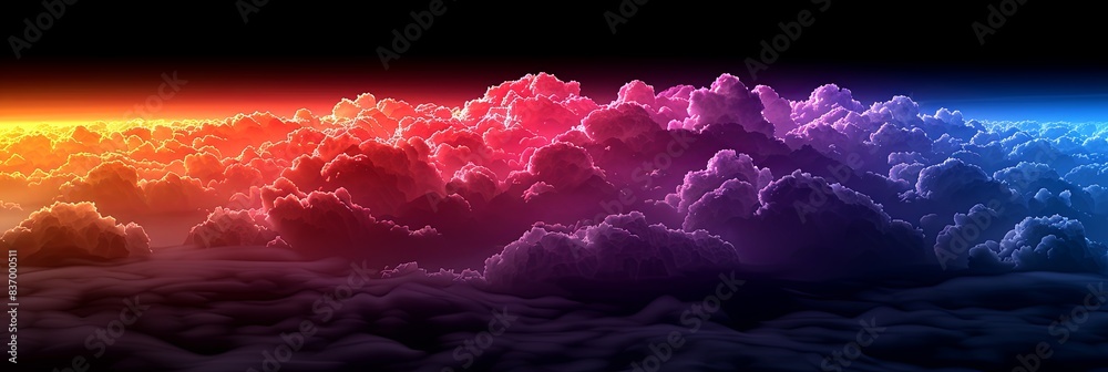Poster a colorful sky with clouds of different colors