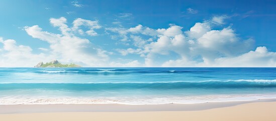 Beautiful sky on the beach. Creative banner. Copyspace image