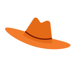 Orange hat with a brim