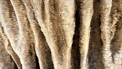 Travertines of Başkale, in Van province of Turkey, a small travertine with small amount of underground mineralized water, coloring the travertines