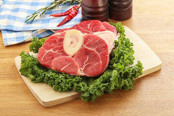Raw ossobuco beef meat for cooking