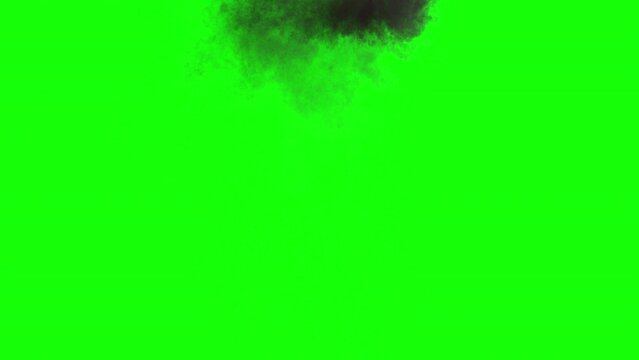 aerial explosion on green background. realistic air explosion. mid air explosion isolated