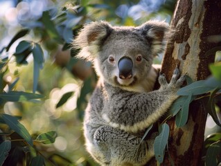 Fototapeta premium Koala Bear on Tree Branch