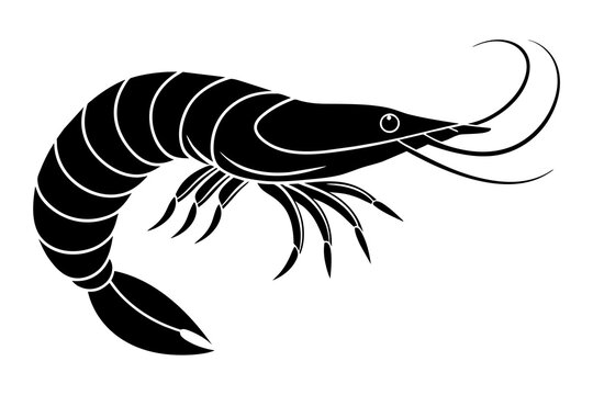 recommend clip art: shrimp silhouette vector illustration