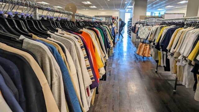 T shirt brand at Tk maxx store in Galway, Ireland, fashion and clothing, popular brands
