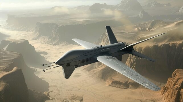 futuristic fighter military drone high technology concept