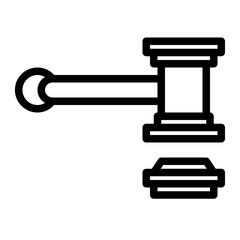 the judge struck the gavel line icon style