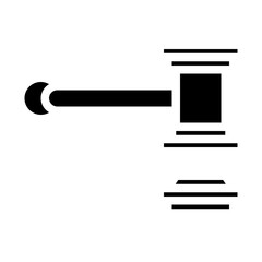 the judge struck the gavel solid icon style