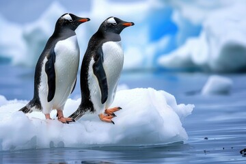 Obraz premium Penguins on iceberg