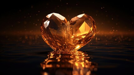 A heart-shaped crystal