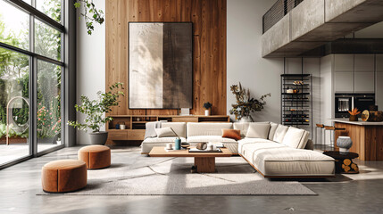 Creative marketing flyer for furniture shop with modern design and space for product photos