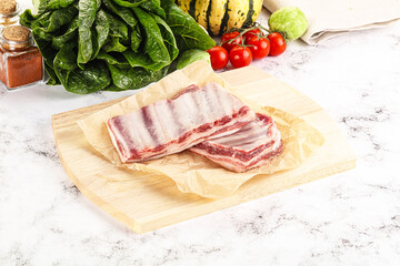 Raw lamb ribs for cooking