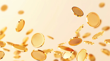 Nameless golden coins levitating