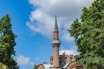 A detail from the historical Kalenderhane Mosque on a clear sunny day. The old church.
