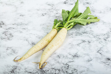 Raw ripe organic Daikon root