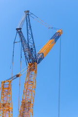 part of yellow construction crane