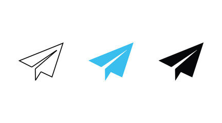 Paper plane icon vector, Send Message solid logo flat illustration on white background