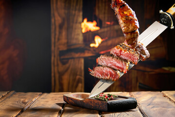 churrasco on a wooden table
