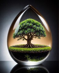 Miniature tree in crystal