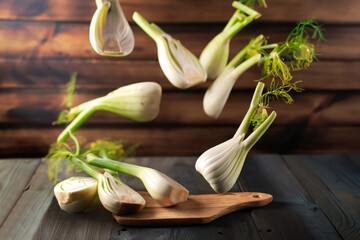 fennels on wooden table