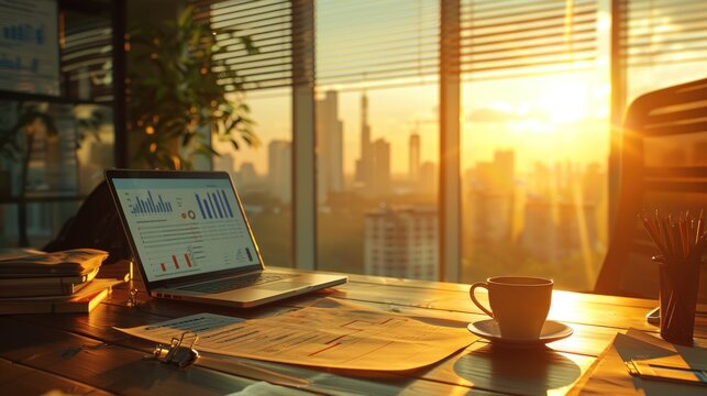 Navigating Challenges: Strategic Business Meeting in a Modern Office Tower with City View