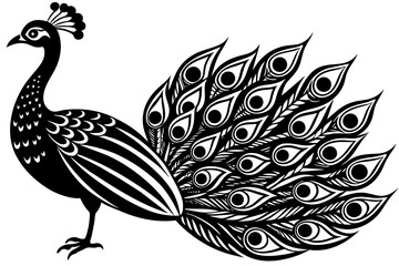 peacock silhouette vector illustration